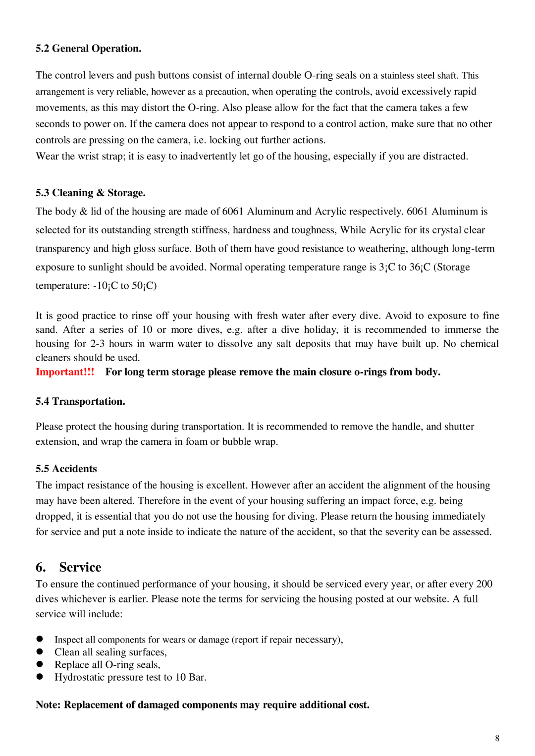 Panasonic LX3 user manual General Operation, Cleaning & Storage, Accidents 