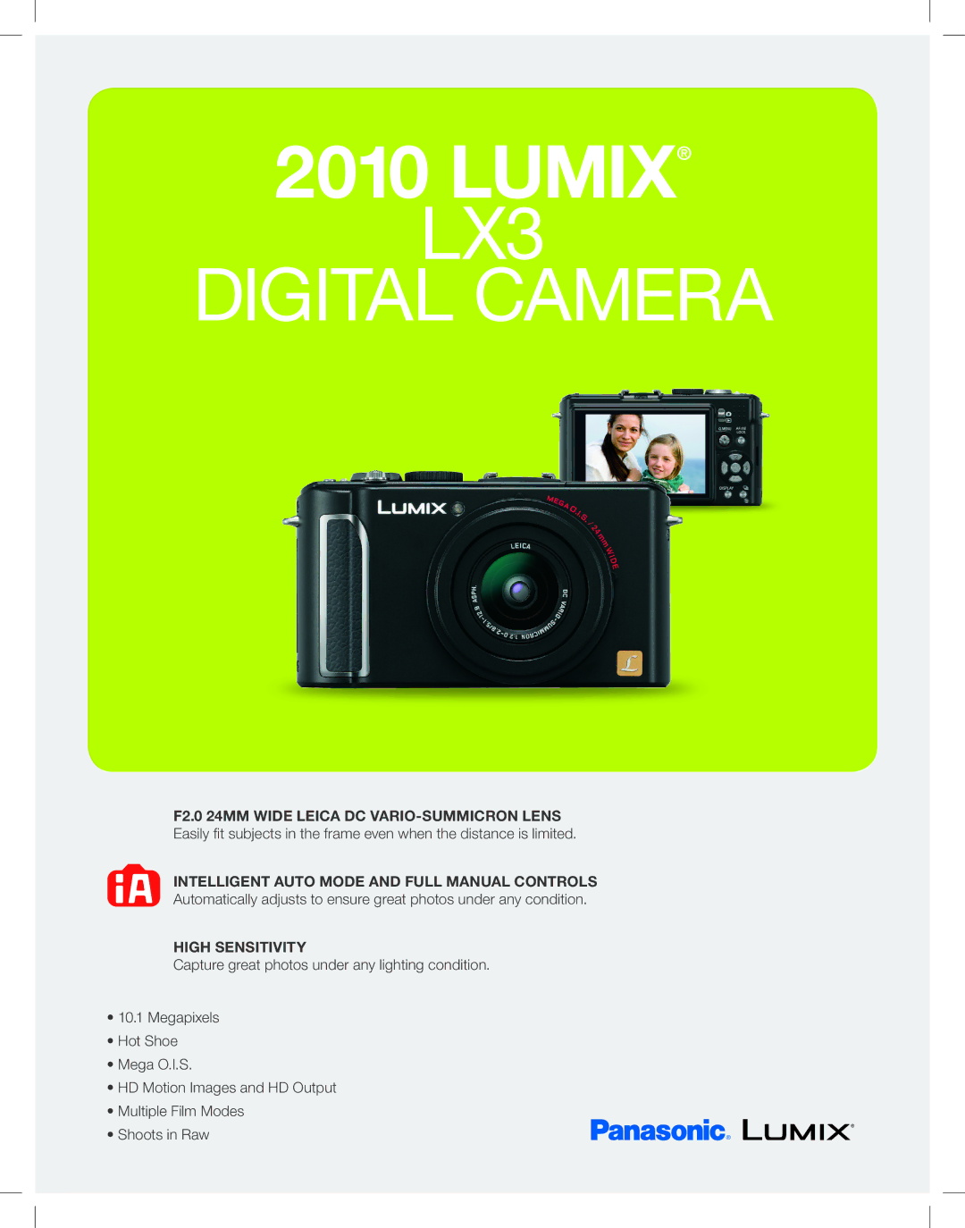 Panasonic LX3 manual Lumix 