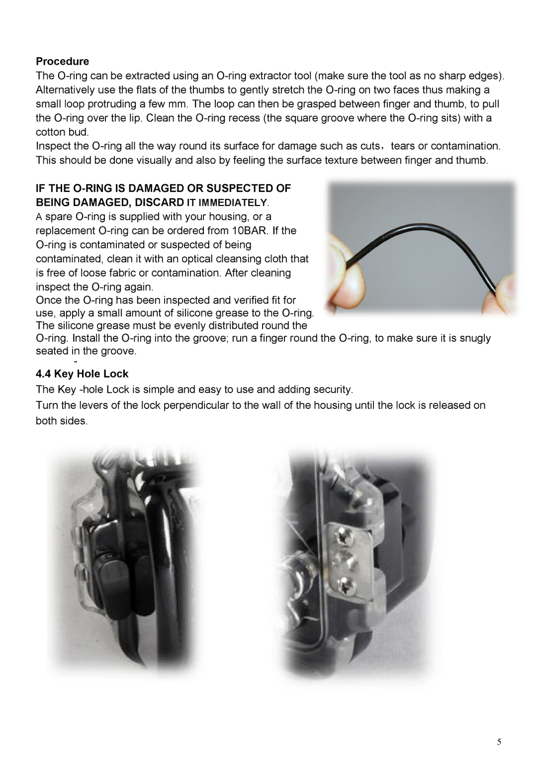 Panasonic LX5 user manual Procedure, Key Hole Lock 