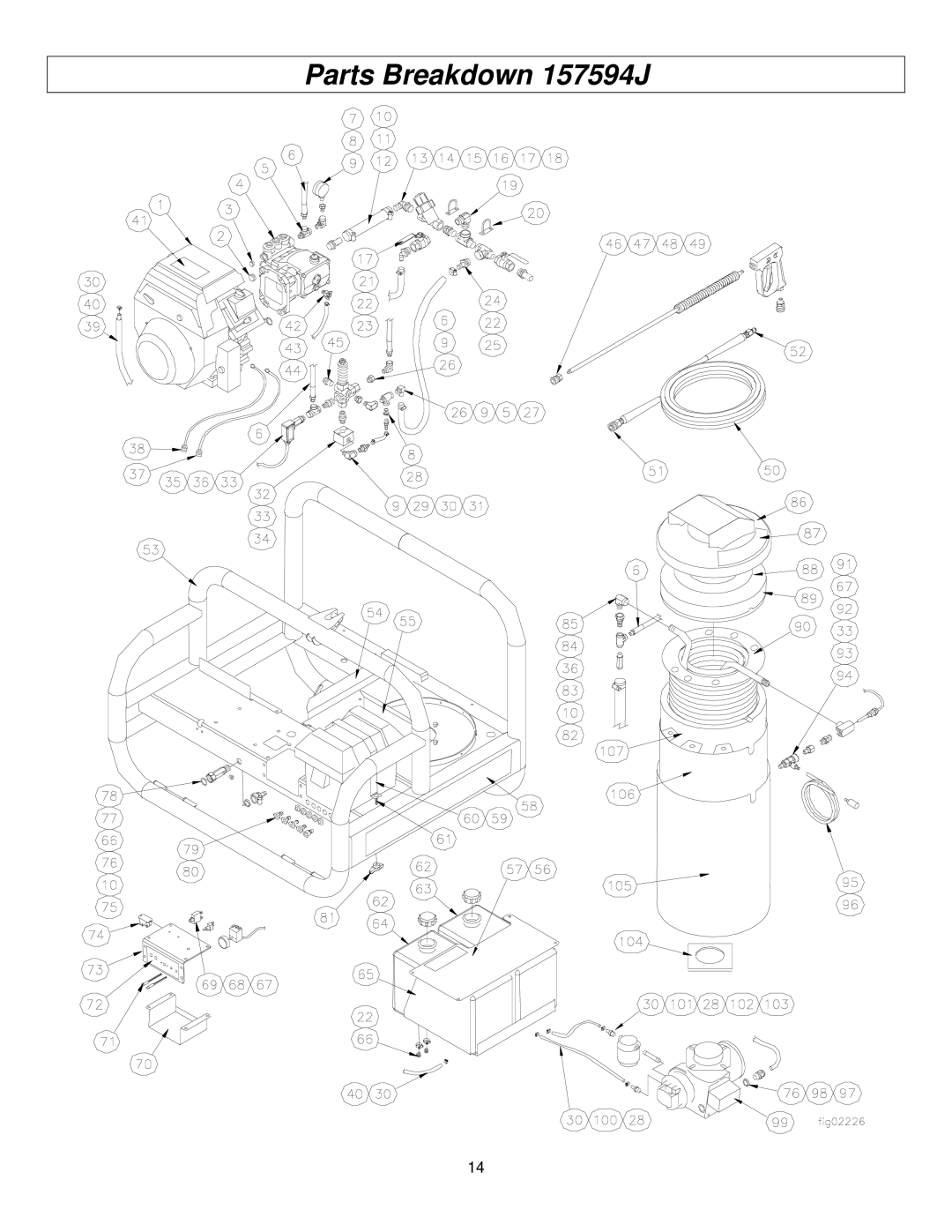 Panasonic M157594J specifications Parts Breakdown 157594J 