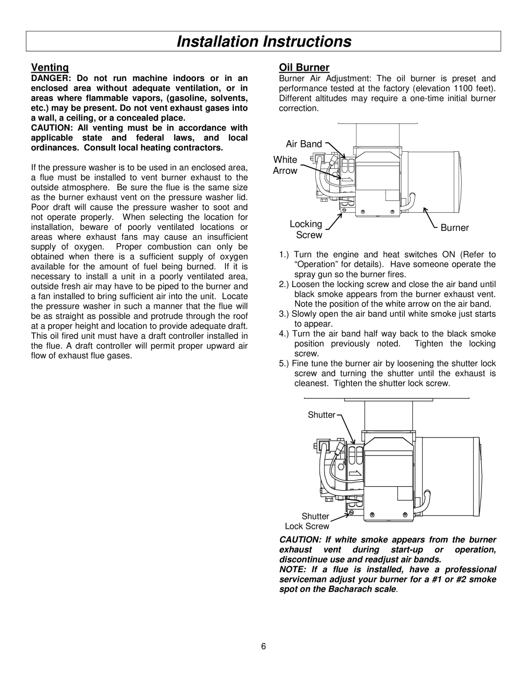 Panasonic M157594J specifications Venting, Oil Burner 