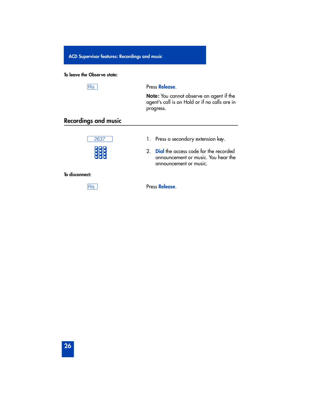 Panasonic M2216ACD manual Recordings and music 