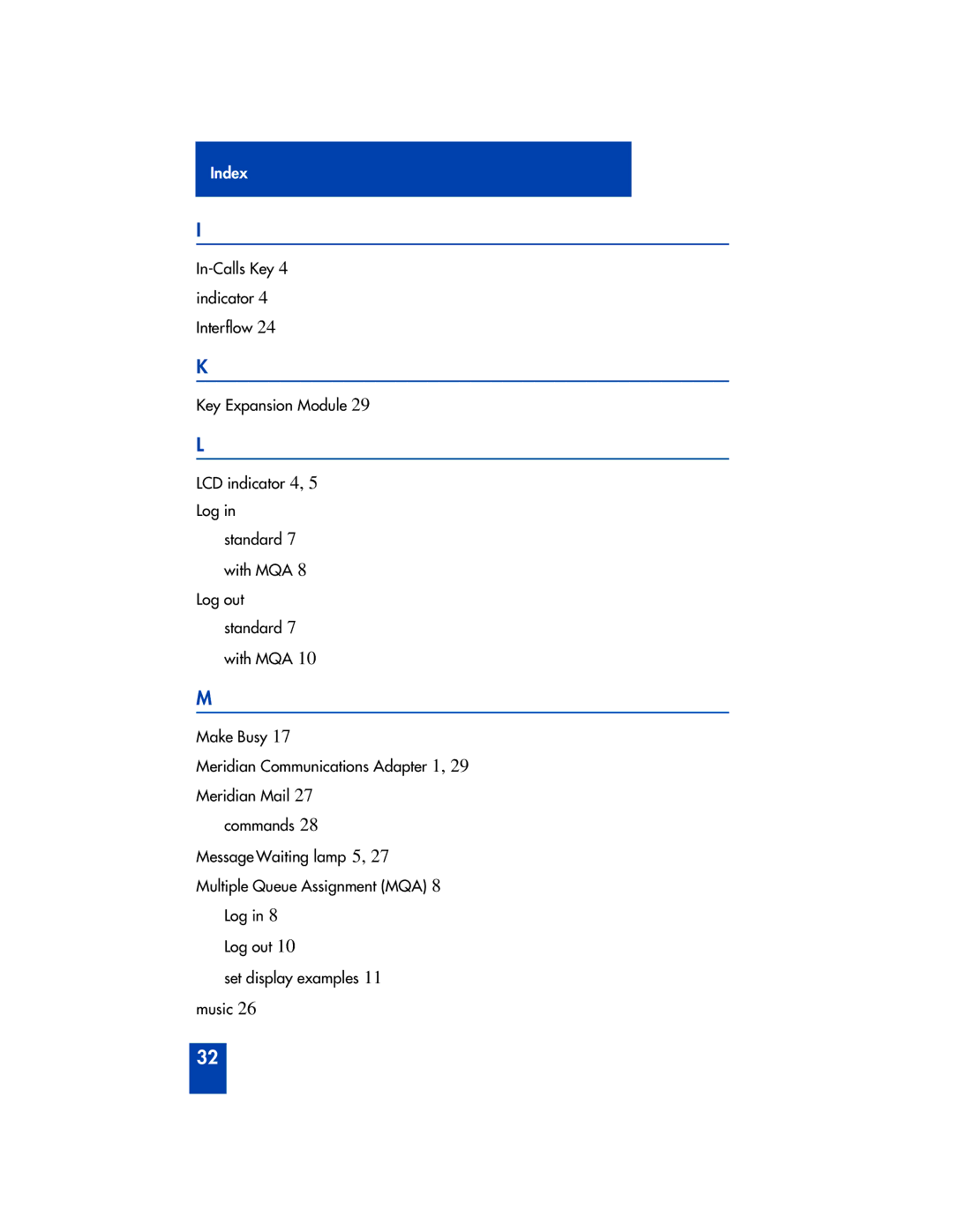 Panasonic M2216ACD manual Index 