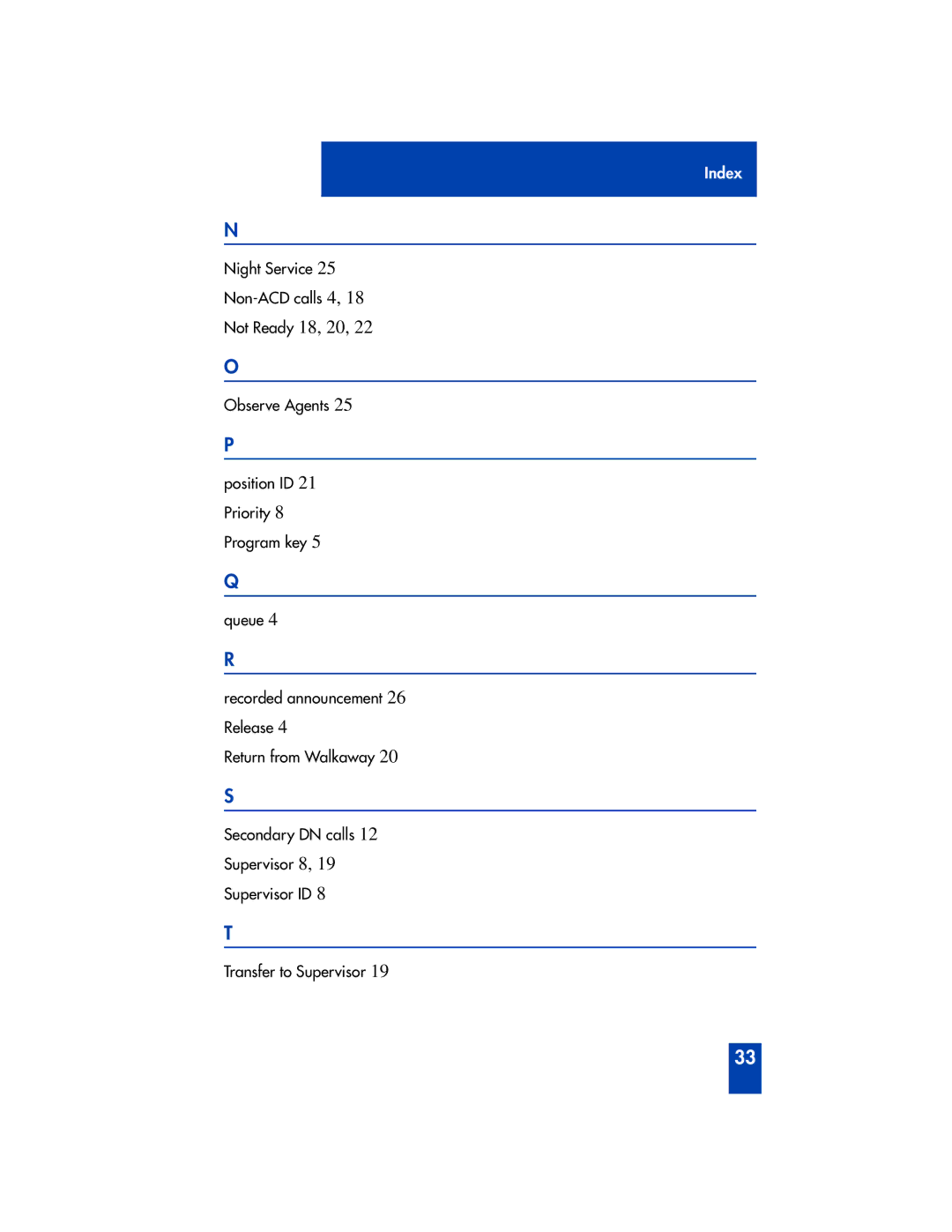 Panasonic M2216ACD manual Index 