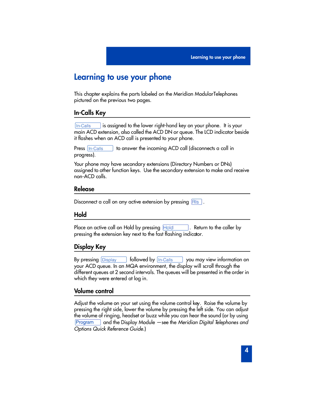 Panasonic M2216ACD manual Learning to use your phone 