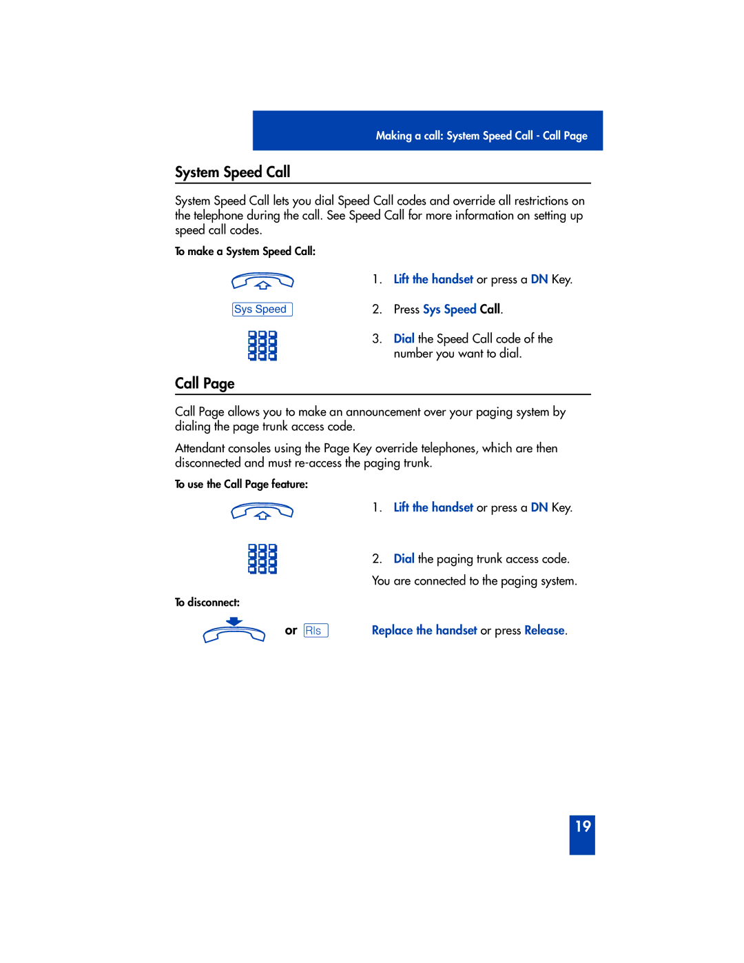 Panasonic M2616 manual System Speed Call, Or ¨ Replace the handset or press Release 