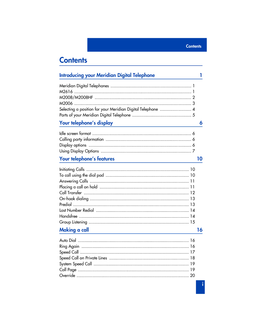 Panasonic M2616 manual Contents 