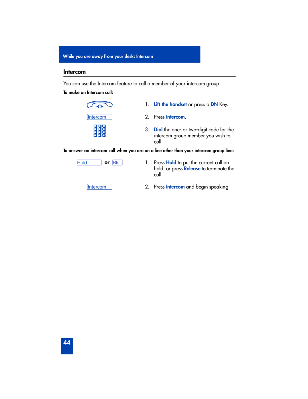 Panasonic M2616 manual Intercom, Or ¨ 