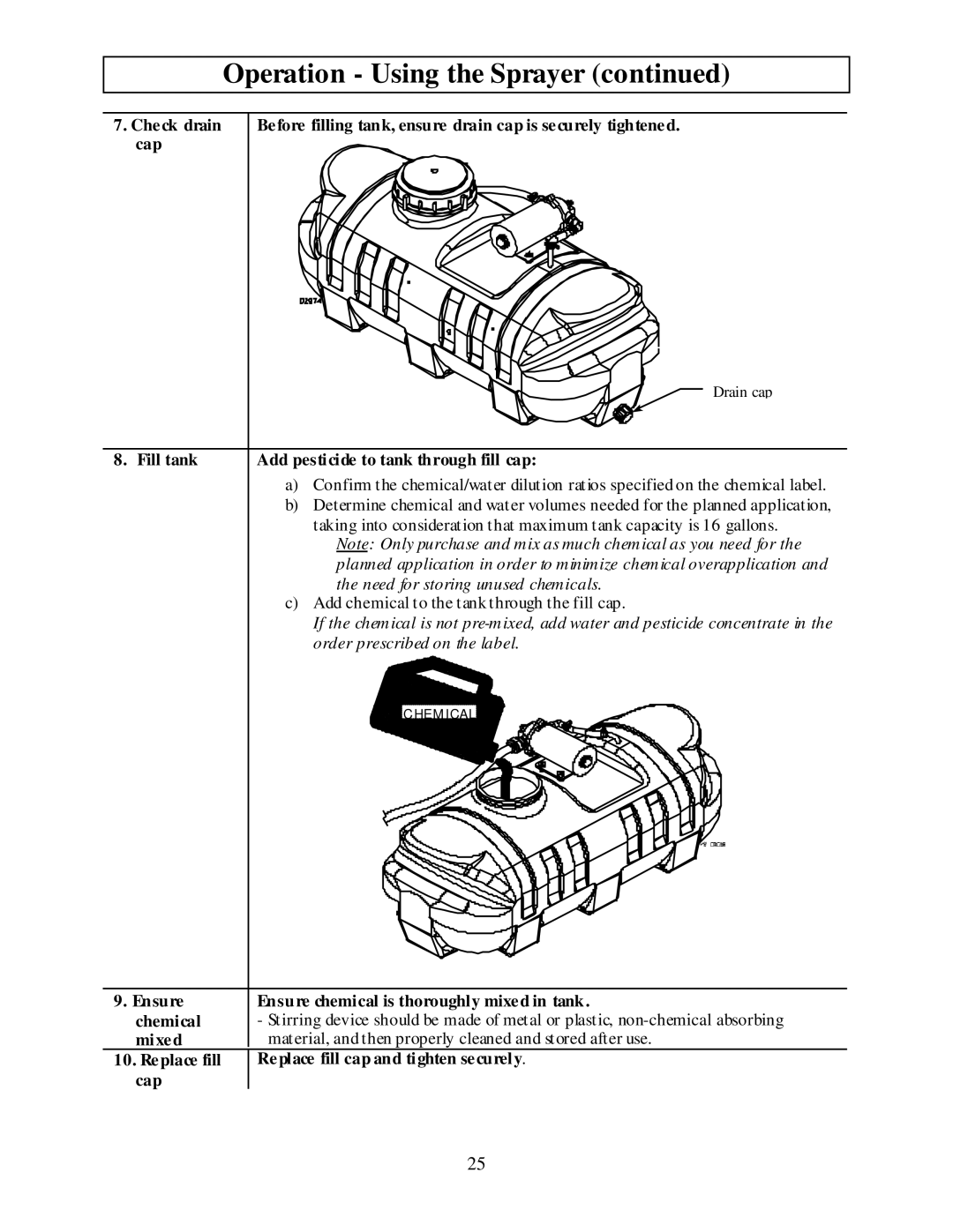 Panasonic M282737F owner manual Check drain, Fill tank 