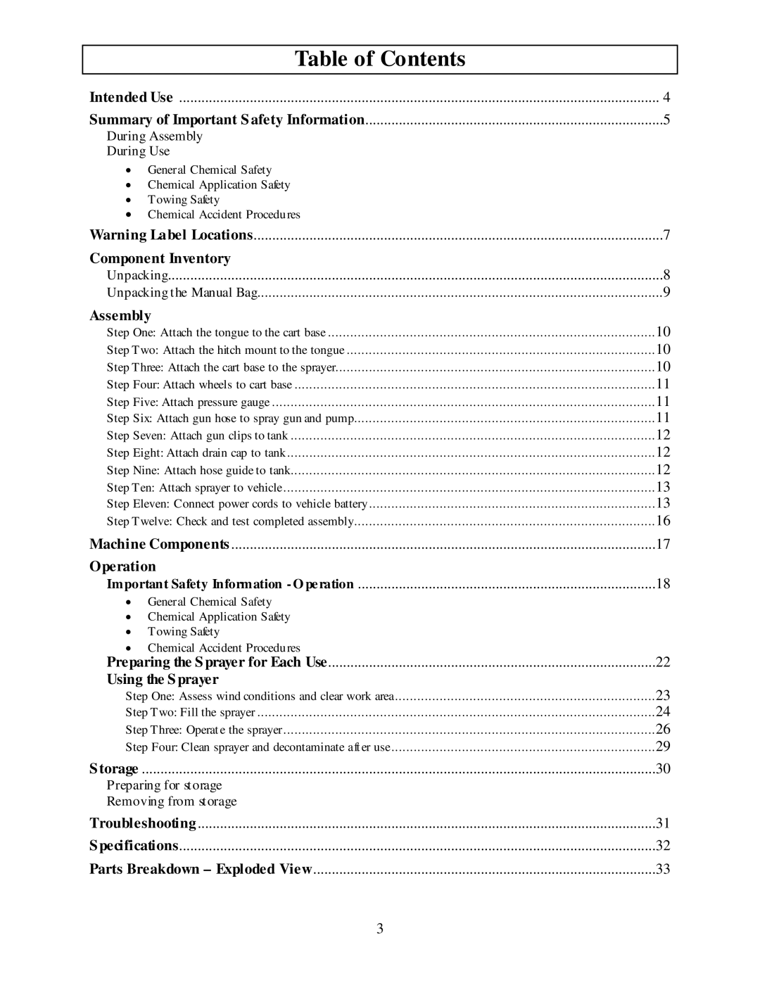 Panasonic M282737F owner manual Table of Contents 