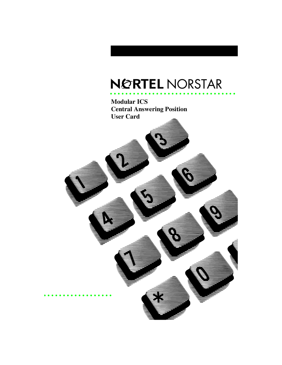 Panasonic M7324 manual Modular ICS Central Answering Position User Card 