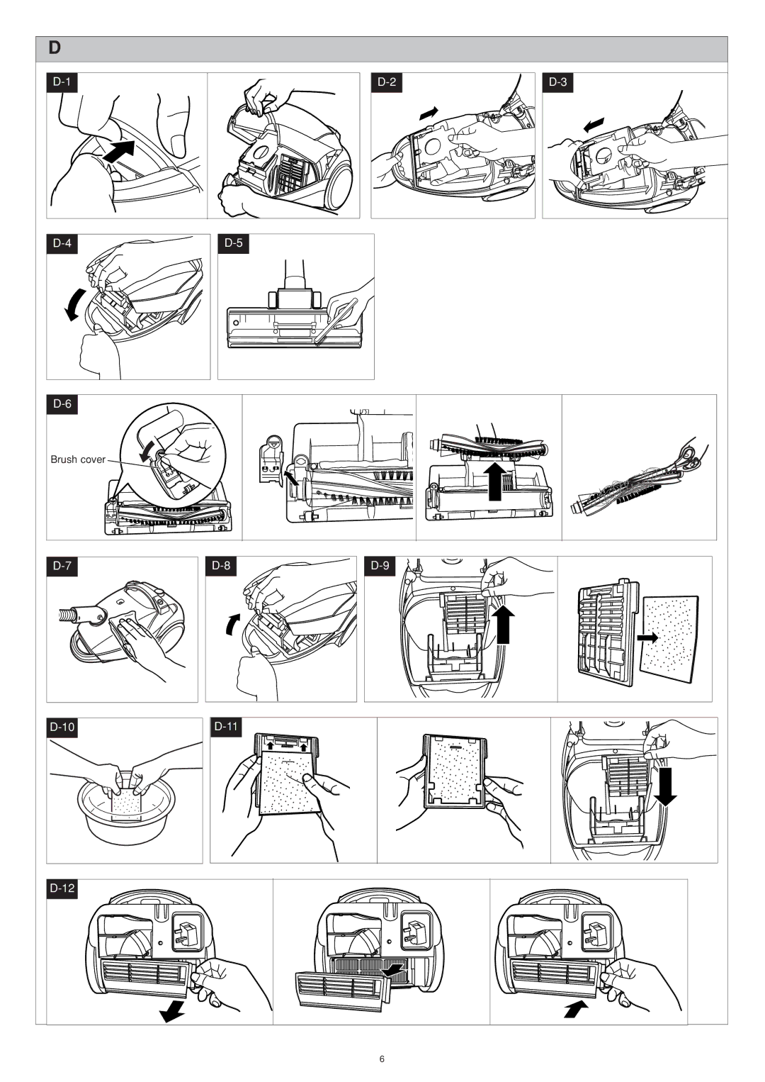 Panasonic MC-CG663 specifications Brush cover 