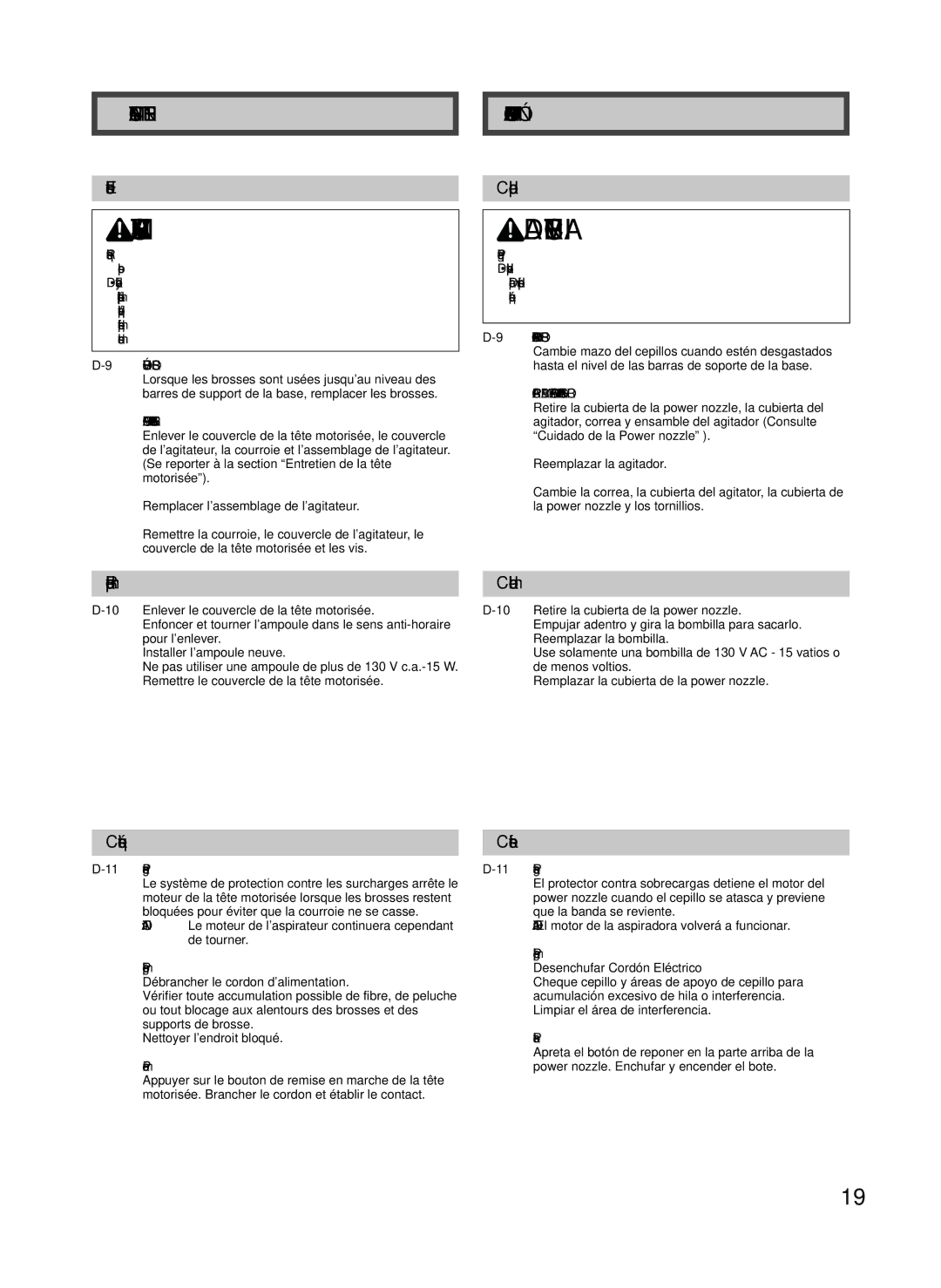 Panasonic MC-CG885, MC-CG887 manuel dutilisation Maintenance ET Entretien Mantenimiento Y Reparación 