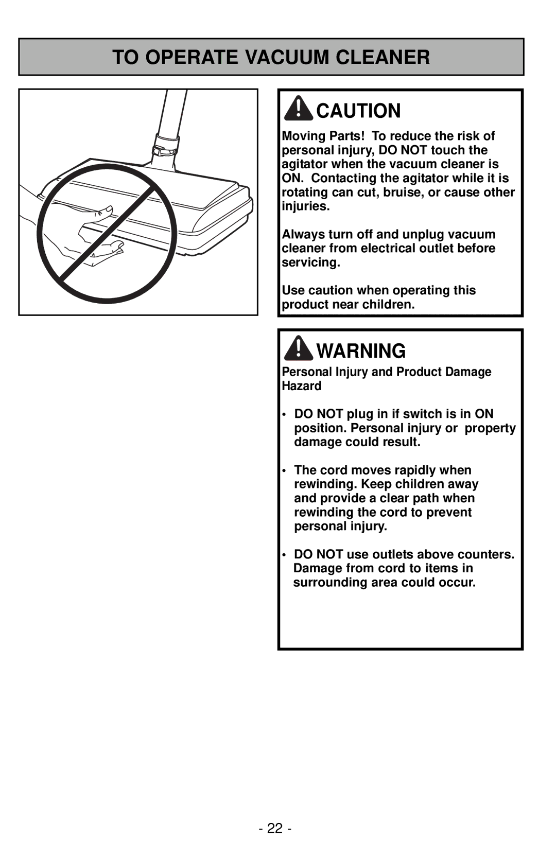 Panasonic MC-CG901 operating instructions To Operate Vacuum Cleaner 