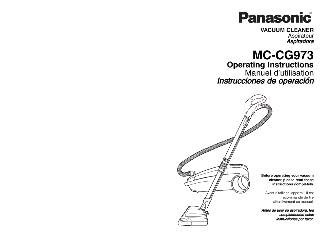 Panasonic MC-CG973 operating instructions 