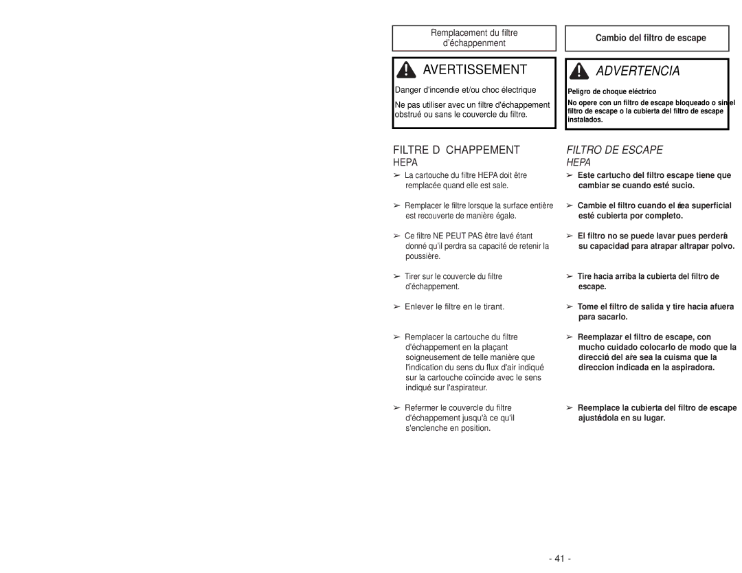 Panasonic MC-CG983 manuel dutilisation Avertissement 