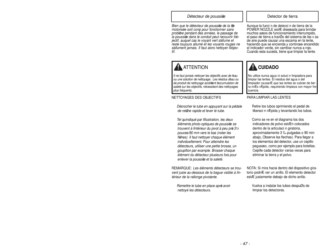 Panasonic MC-CG985 operating instructions Cuidado 