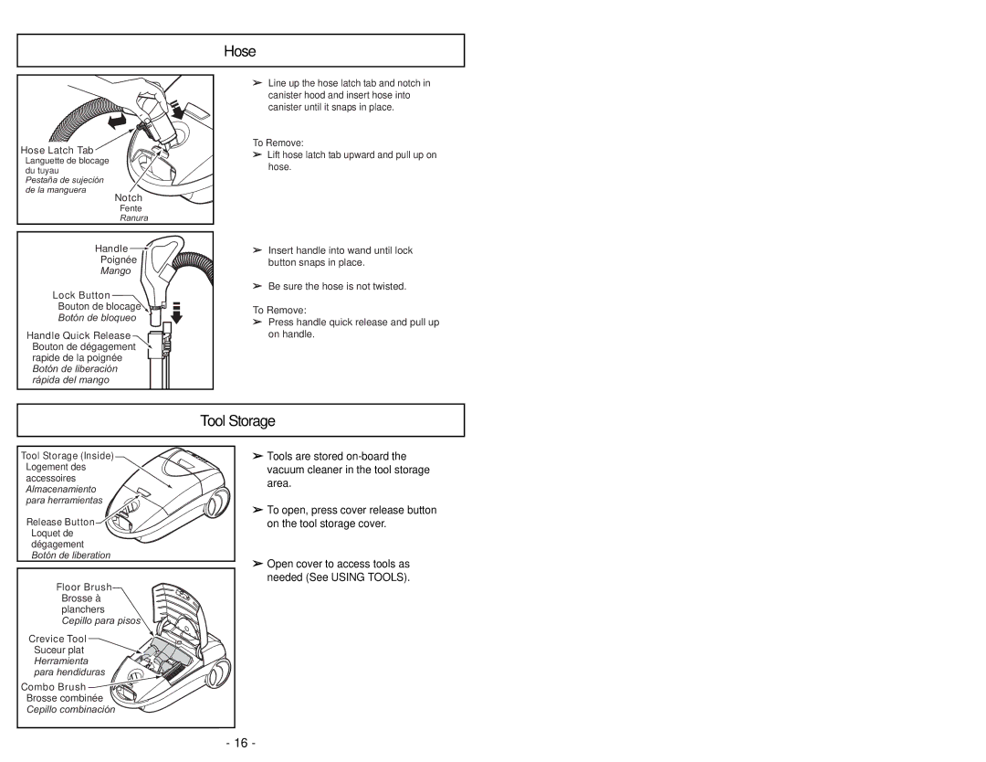 Panasonic MC-CG985 operating instructions Sacando la correa 