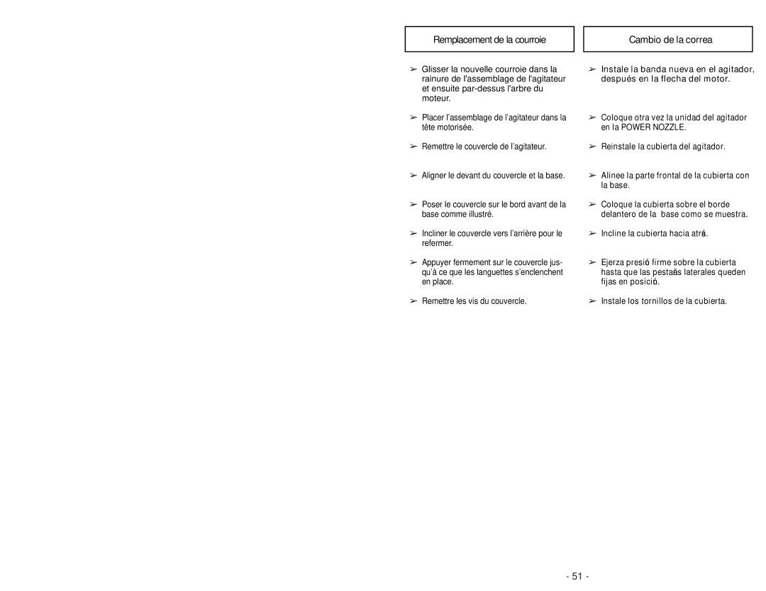 Panasonic MC-CG985 operating instructions Cambio de la correa 