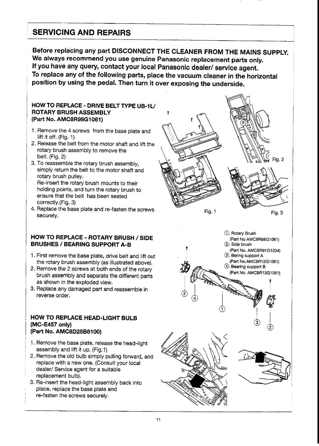 Panasonic mc-e457, MC-E456, MC-E455 manual 