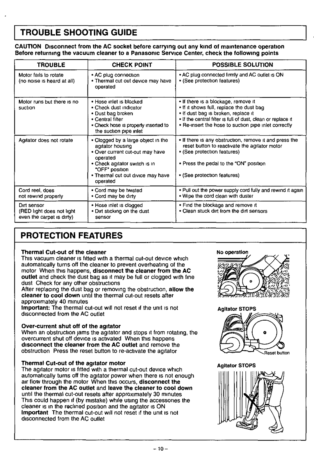 Panasonic MC-E583 manual 