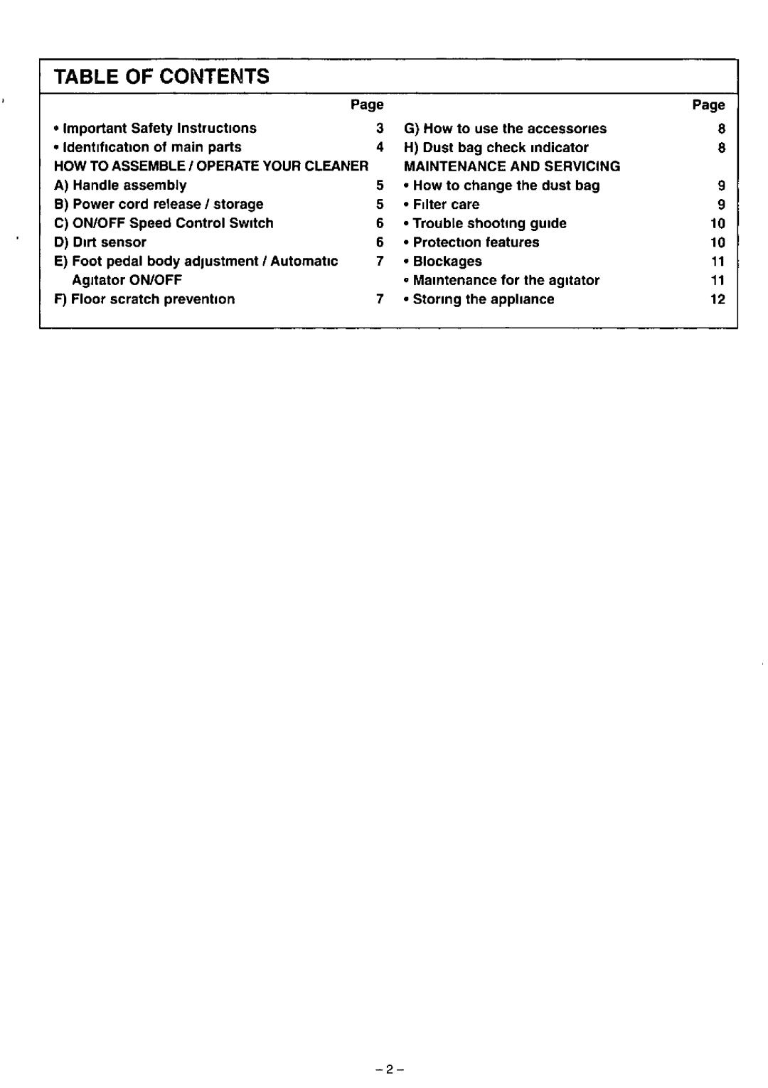 Panasonic MC-E583 manual 