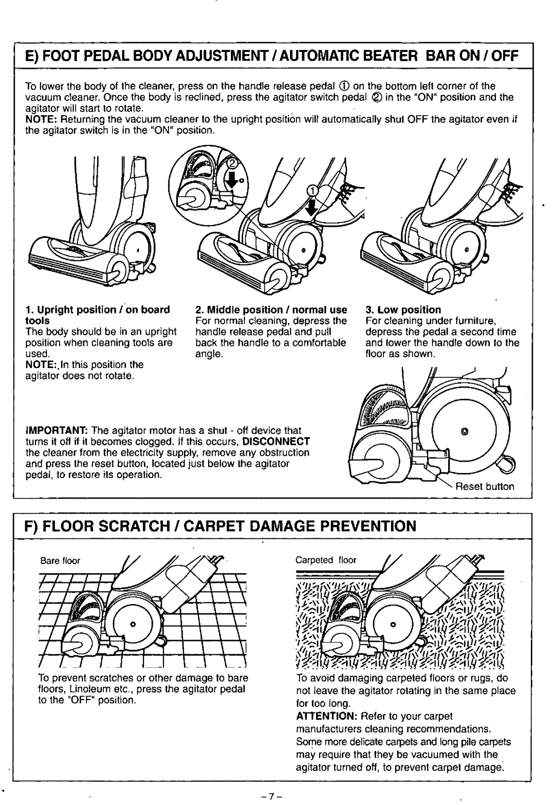 Panasonic MC-E583 manual 