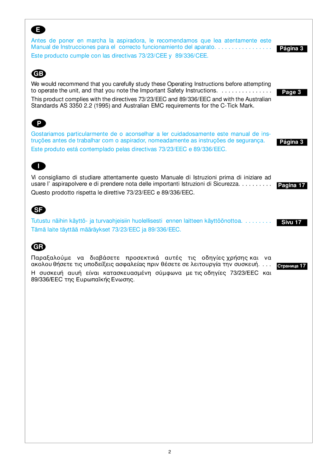 Panasonic MC-E885, MC-E886, MC-E883, MC-E881 operating instructions Página 