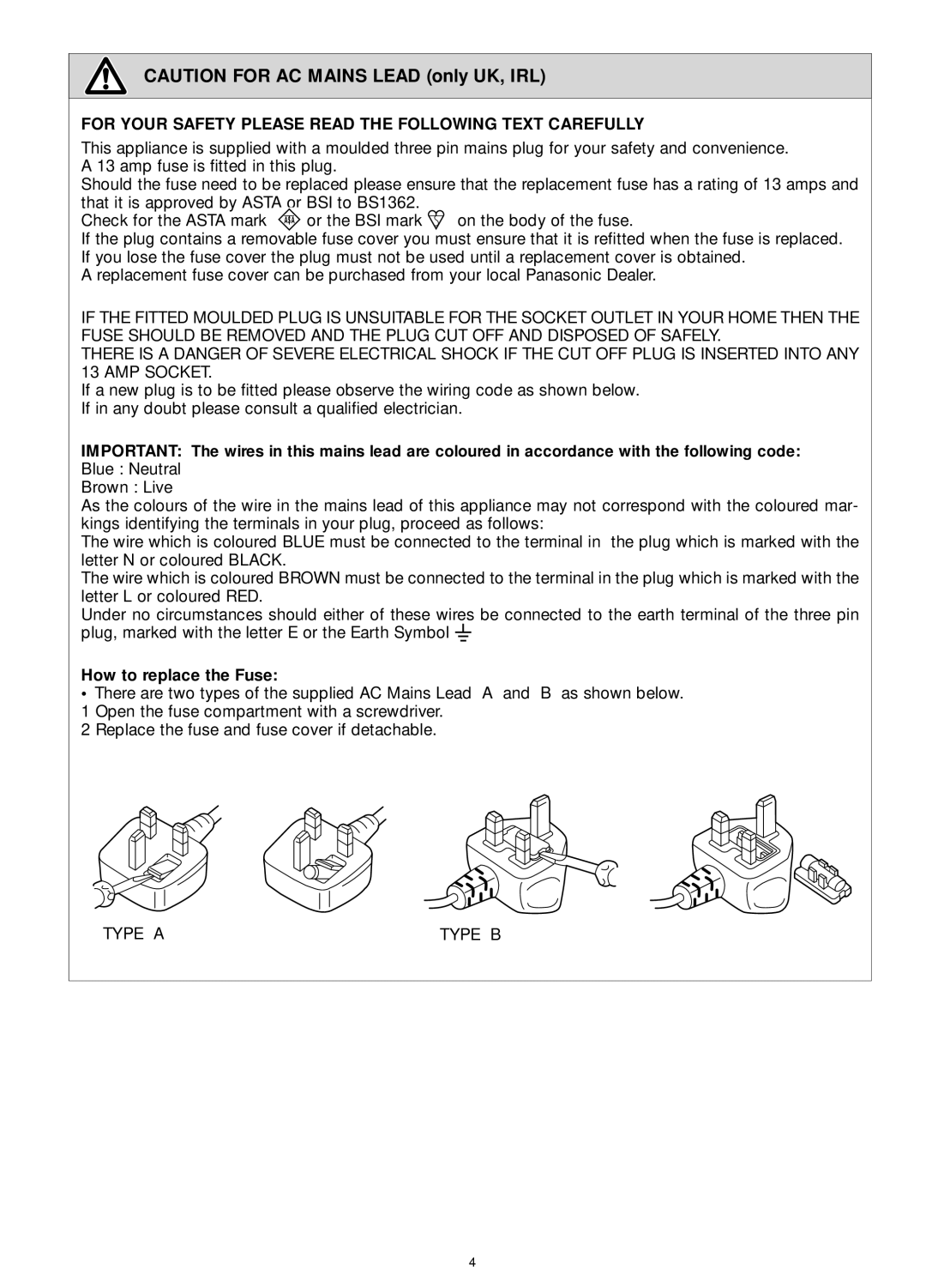 Panasonic MC-E886, MC-E883, MC-E885, MC-E881 operating instructions For Your Safety Please Read the Following Text Carefully 