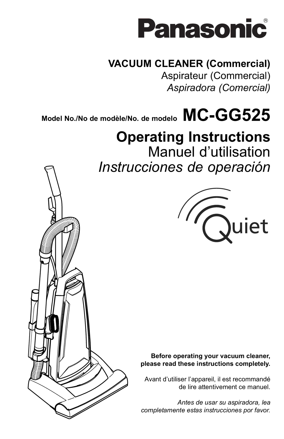 Panasonic MC-GG525 manuel dutilisation Operating Instructions 