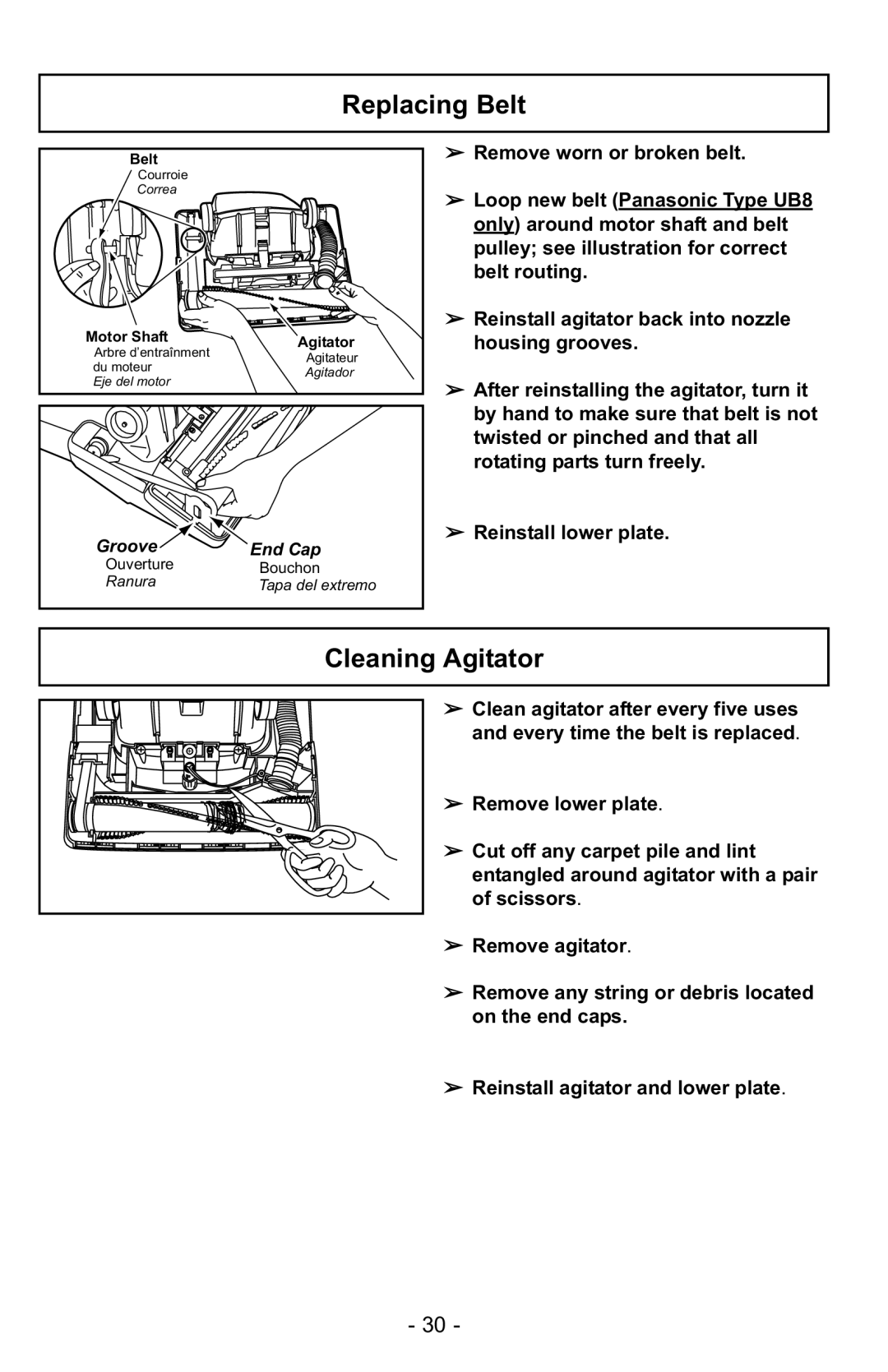 Panasonic MC-UG223 manuel dutilisation Cleaning Agitator 