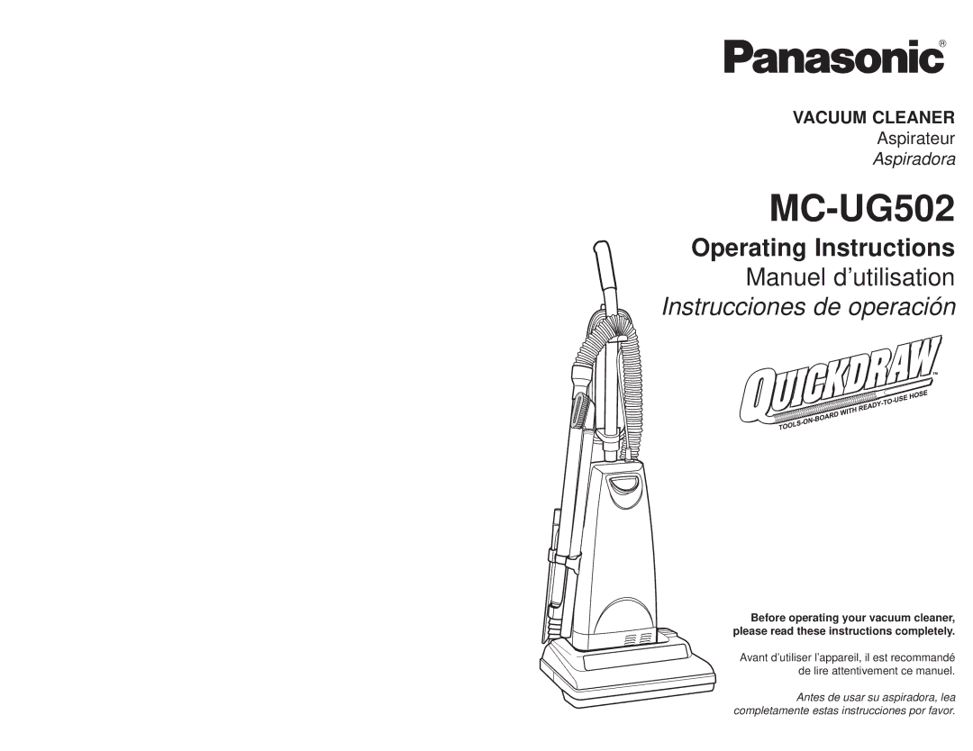 Panasonic MC-UG502 operating instructions 