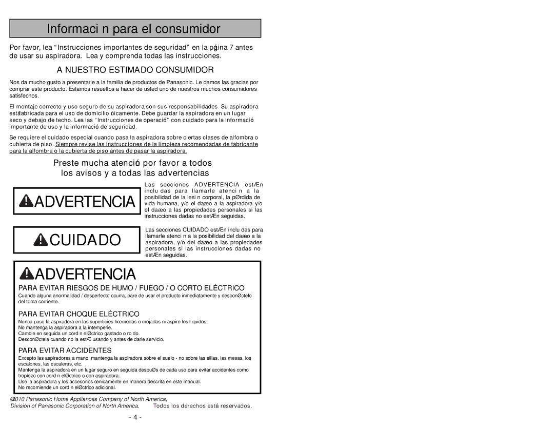 Panasonic MC-UG504 operating instructions Programme DE Remplacement, Aspirateurs, série Platinum Deux 2 ans 