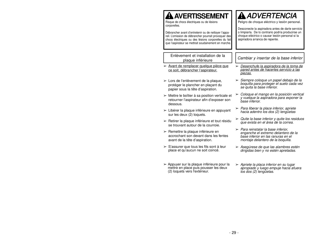 Panasonic MC-UG583 operating instructions Handle Adjustments 