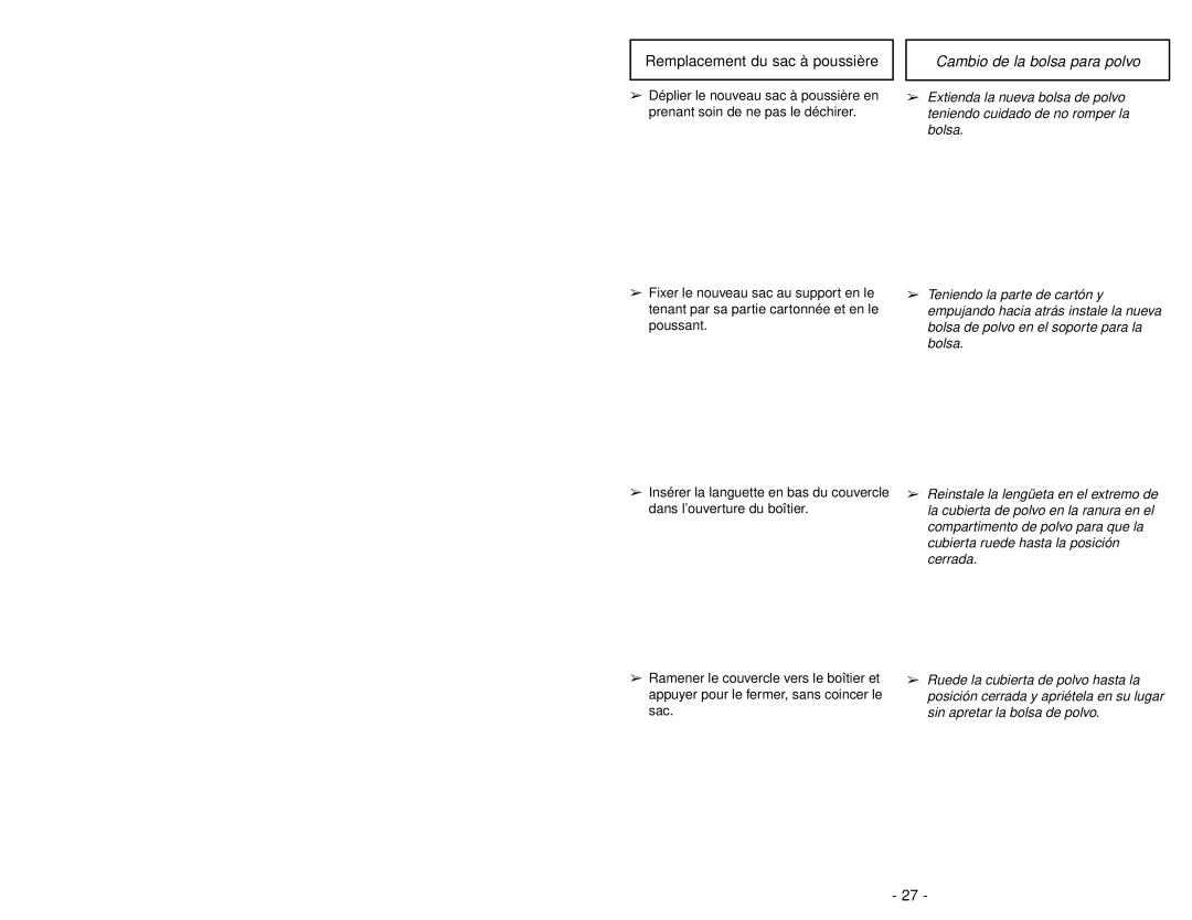 Panasonic MC-UG583 operating instructions Using Tools 