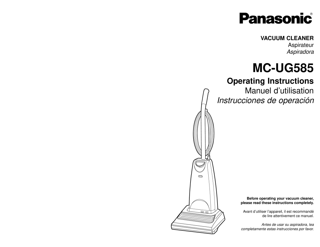 Panasonic MC-UG585 operating instructions 