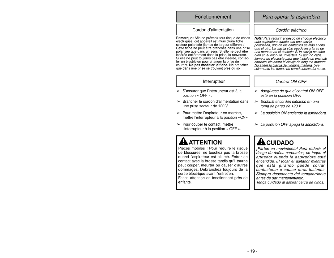 Panasonic MC-UG585 operating instructions Cleaning Agitator 