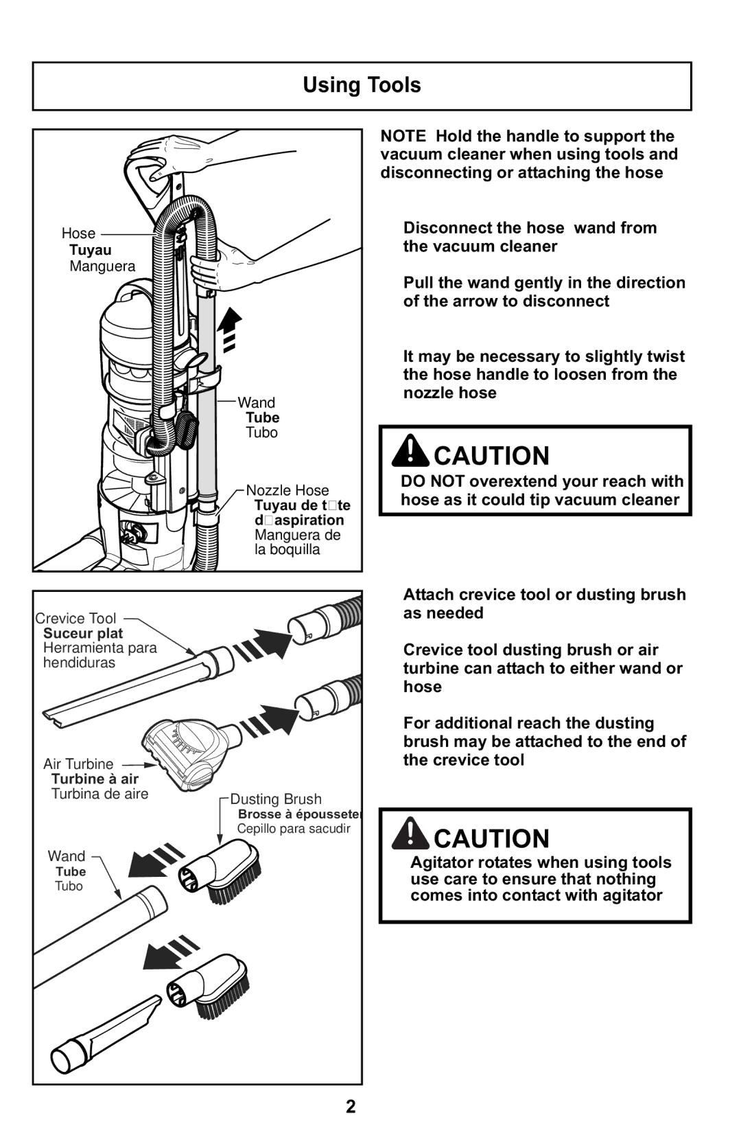 Panasonic MC-UL425 manuel dutilisation Using Tools 