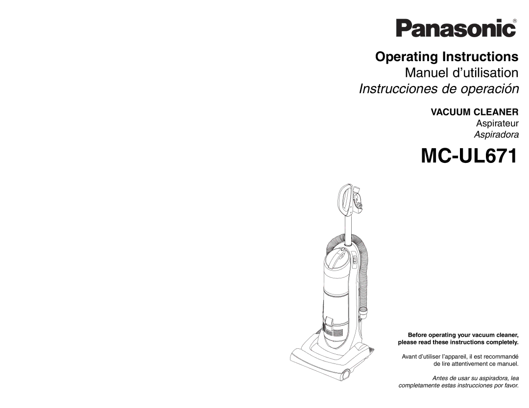 Panasonic MC-UL671 manuel dutilisation 