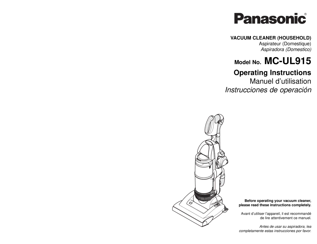 Panasonic MC-UL915 manuel dutilisation Operating Instructions 