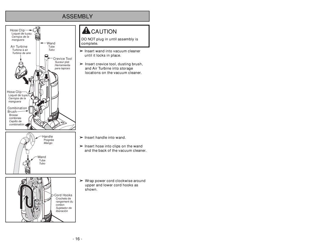 Panasonic MC-UL915 manuel dutilisation Assembly 