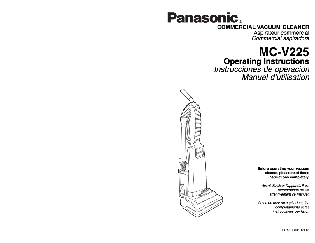 Panasonic MC-V225 manuel dutilisation CØ1ZCBXØØØØØ 