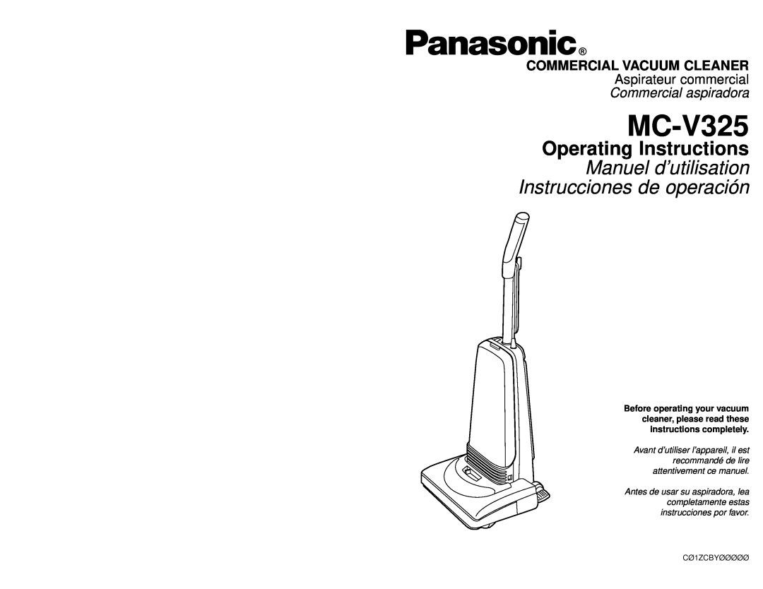 Panasonic MC-V325 manuel dutilisation CØ1ZCBYØØØØØ 