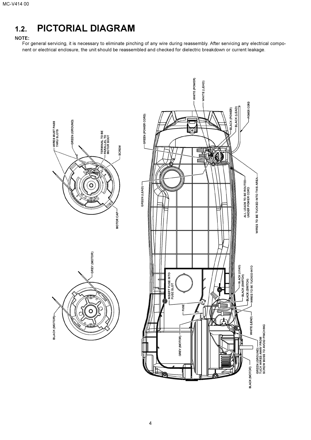 Panasonic MC-V414 00 specifications Pictorial Diagram 