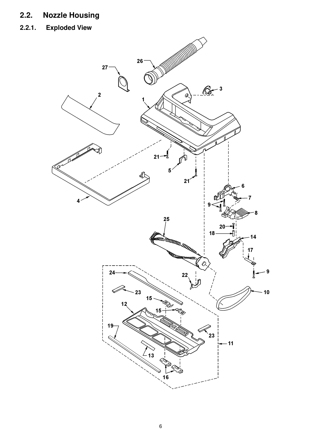 Panasonic mc-v41500 specifications Nozzle Housing 