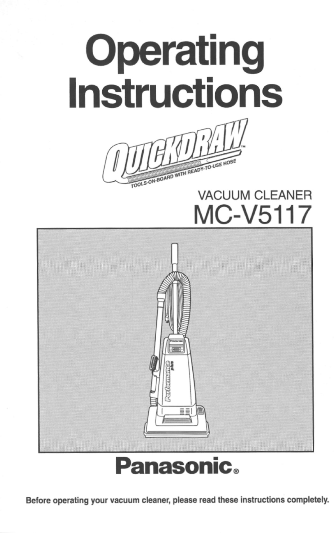 Panasonic MC-V5117 manual 