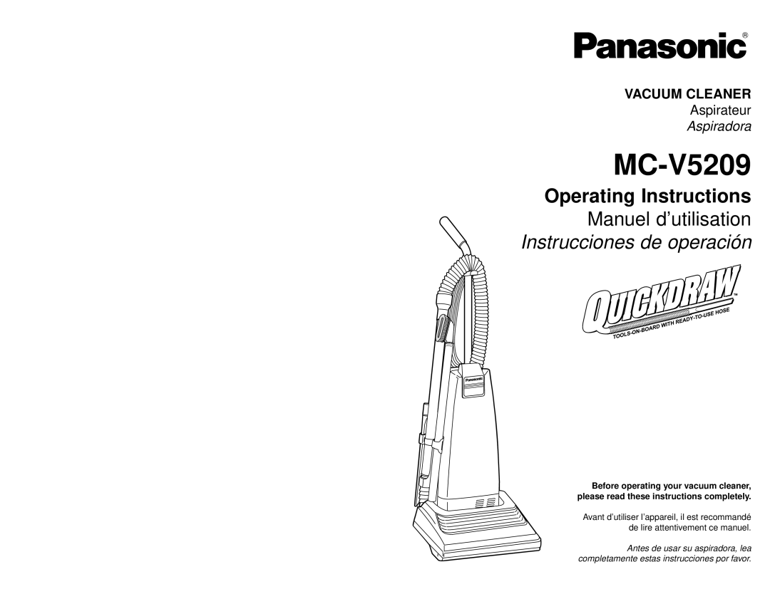 Panasonic MC-V5209 manuel dutilisation 