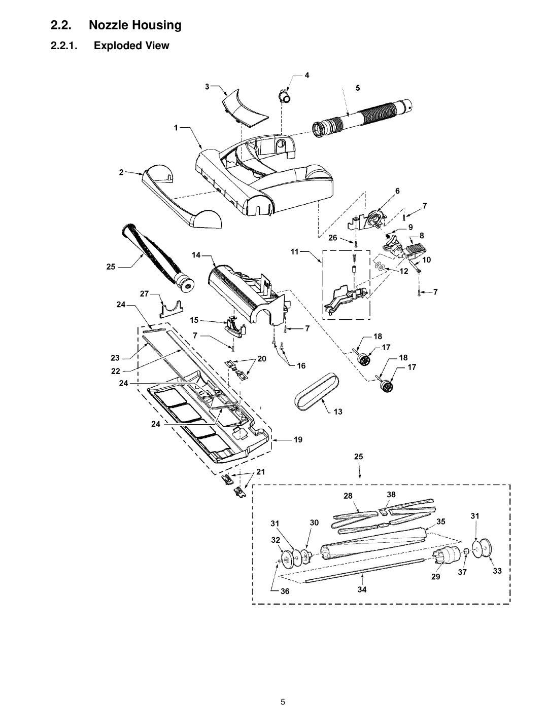 Panasonic MC-V5210-00 specifications Nozzle Housing 