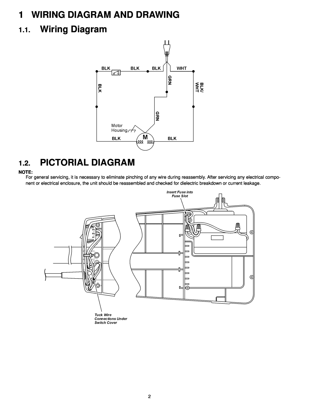 Panasonic MC-V5210-00 specifications WIRING DIAGRAM AND DRAWING 1.1.Wiring Diagram, Pictorial Diagram 