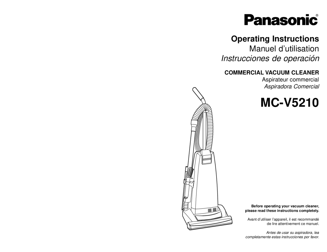 Panasonic MC-V5210 manuel dutilisation 